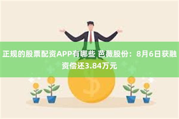 正规的股票配资APP有哪些 芭薇股份：8月6日获融资偿还3.84万元