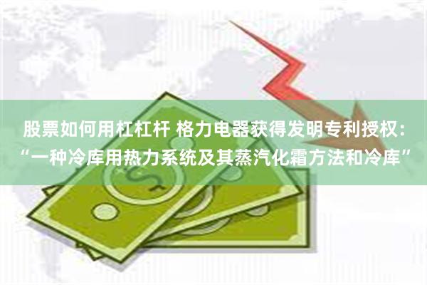 股票如何用杠杠杆 格力电器获得发明专利授权：“一种冷库用热力系统及其蒸汽化霜方法和冷库”
