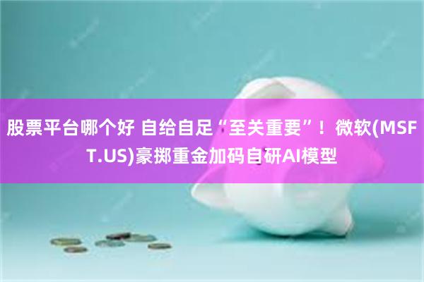 股票平台哪个好 自给自足“至关重要”！微软(MSFT.US)豪掷重金加码自研AI模型